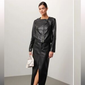 Esteban Cortazar Collarless Leather Jacket size 4